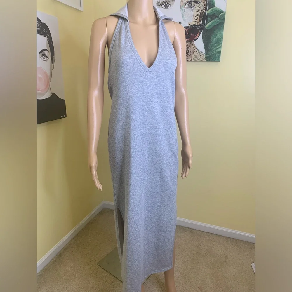 NWT URBAN OUTFITTERS “Laguna” Midi Cover-up Hooded Dress in Gray, Size Small - Picture 10 of 11